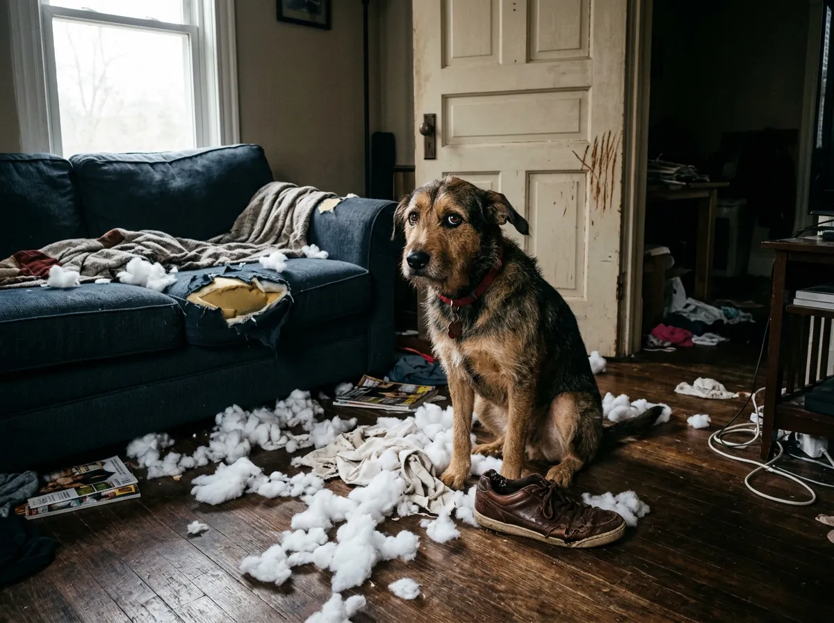 Rescue Dog Destroying House When Left Alone